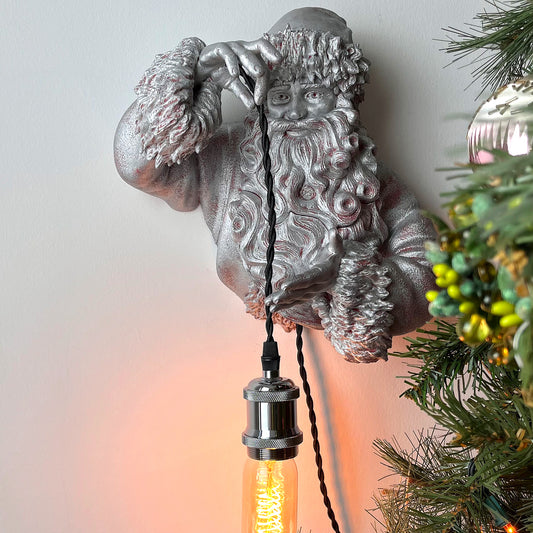 Santa Claus Wall Light – Festive and Jolly Santa Head & Bust Sconce for Holiday Decor, Christmas Spirit, or Cheerful Wall Accent