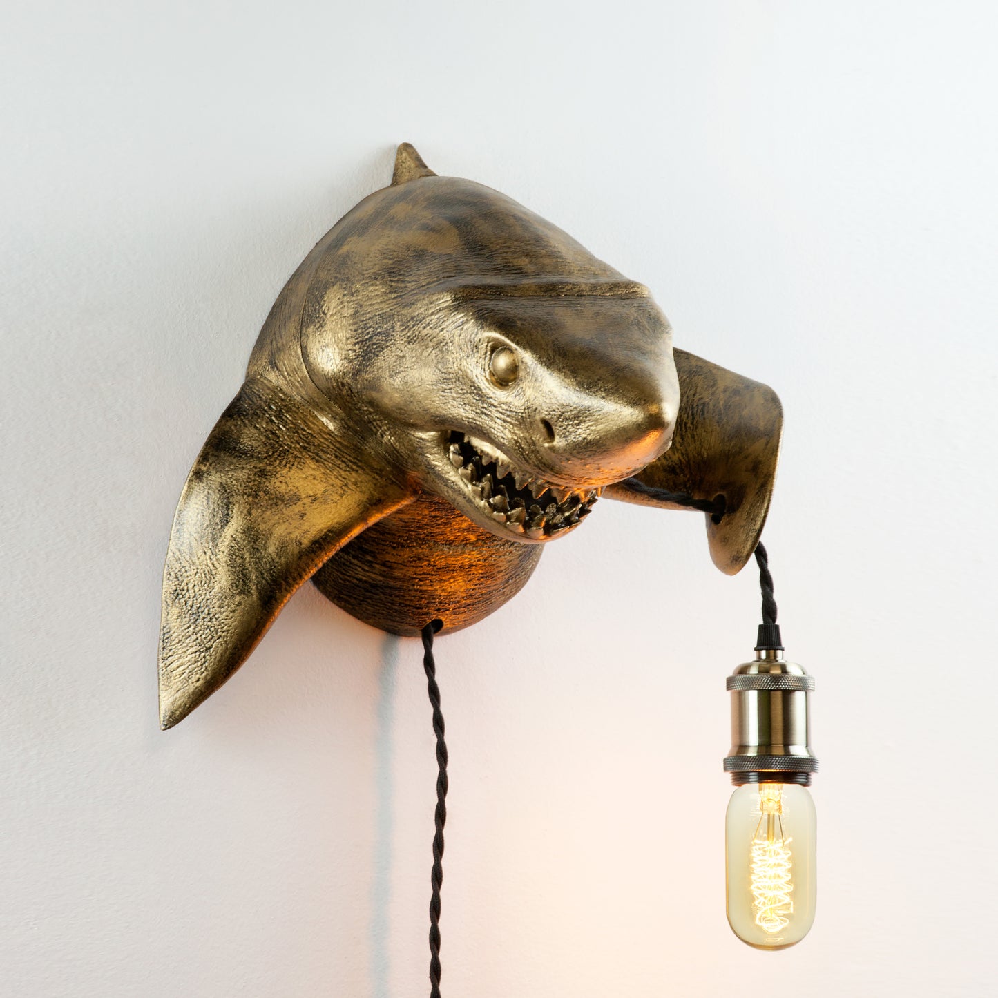 Shark Wall Light – Fierce and Unique Shark Head & Bust Sconce for Ocean-Themed Decor, Beach Houses, Bars, or Statement Lighting