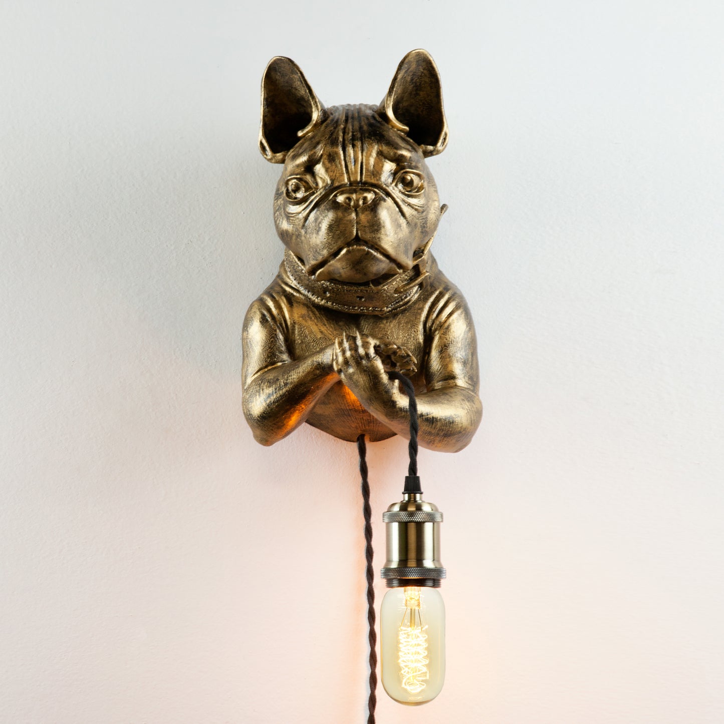 French Bulldog Wall Light - Cute Dog Head Lamp for Pet Lovers, Unique Night Light Decor