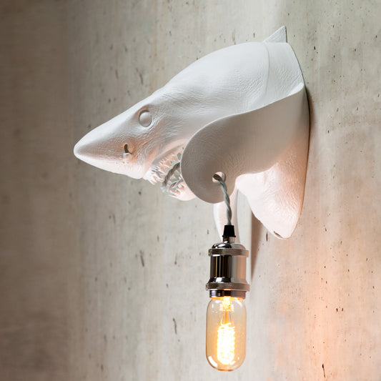 Striking Shark Head Wall Light - Unique Ocean Predator Sconce for Beach House, Bar