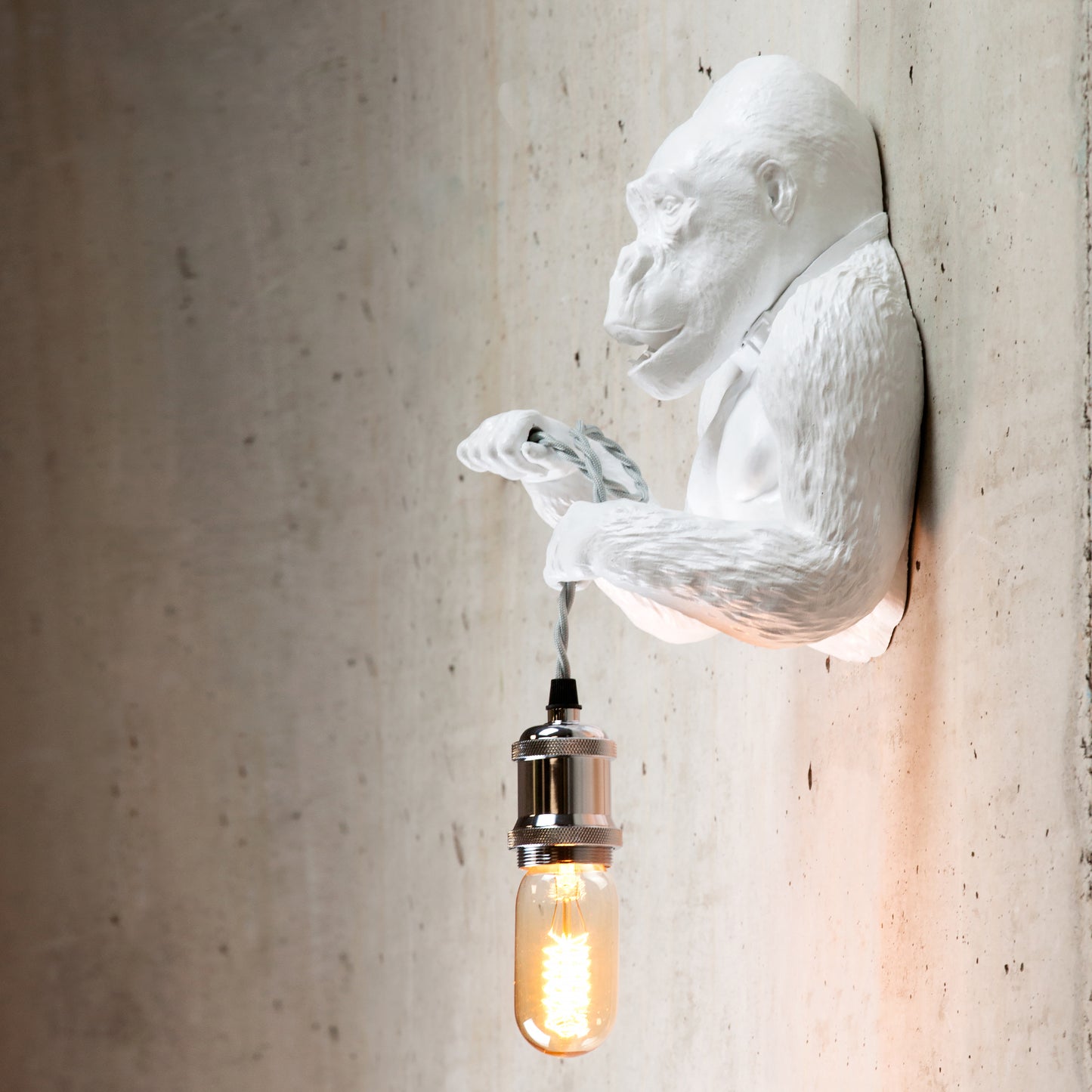 Gorilla Wall Sconce - Modern Jungle Decor, Unique Man Cave Lighting, Statement Piece