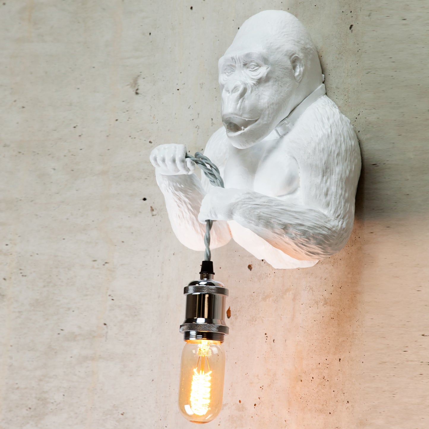 Gorilla Wall Sconce - Modern Jungle Decor, Unique Man Cave Lighting, Statement Piece