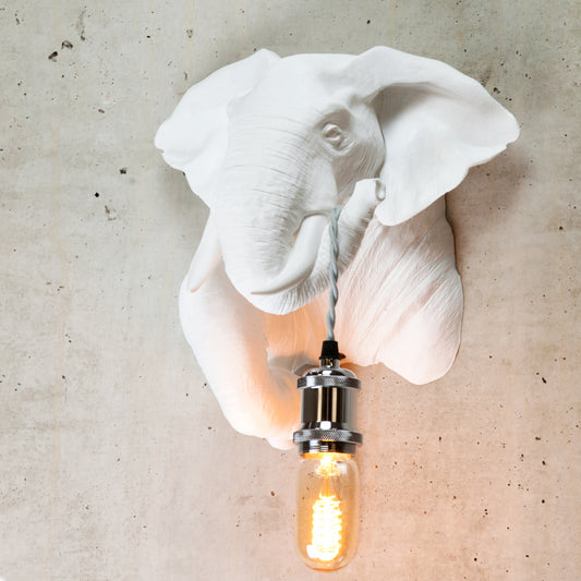 Crafted Elephant Wall Sconce: Artistic Head & Bust Light for Boho Safari Homes