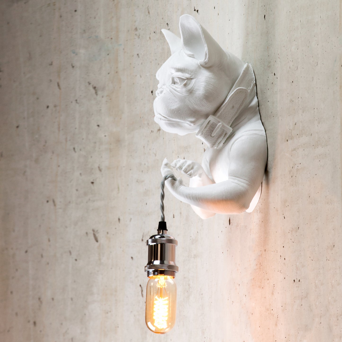 French Bulldog Wall Light - Cute Dog Head Lamp for Pet Lovers, Unique Night Light Decor