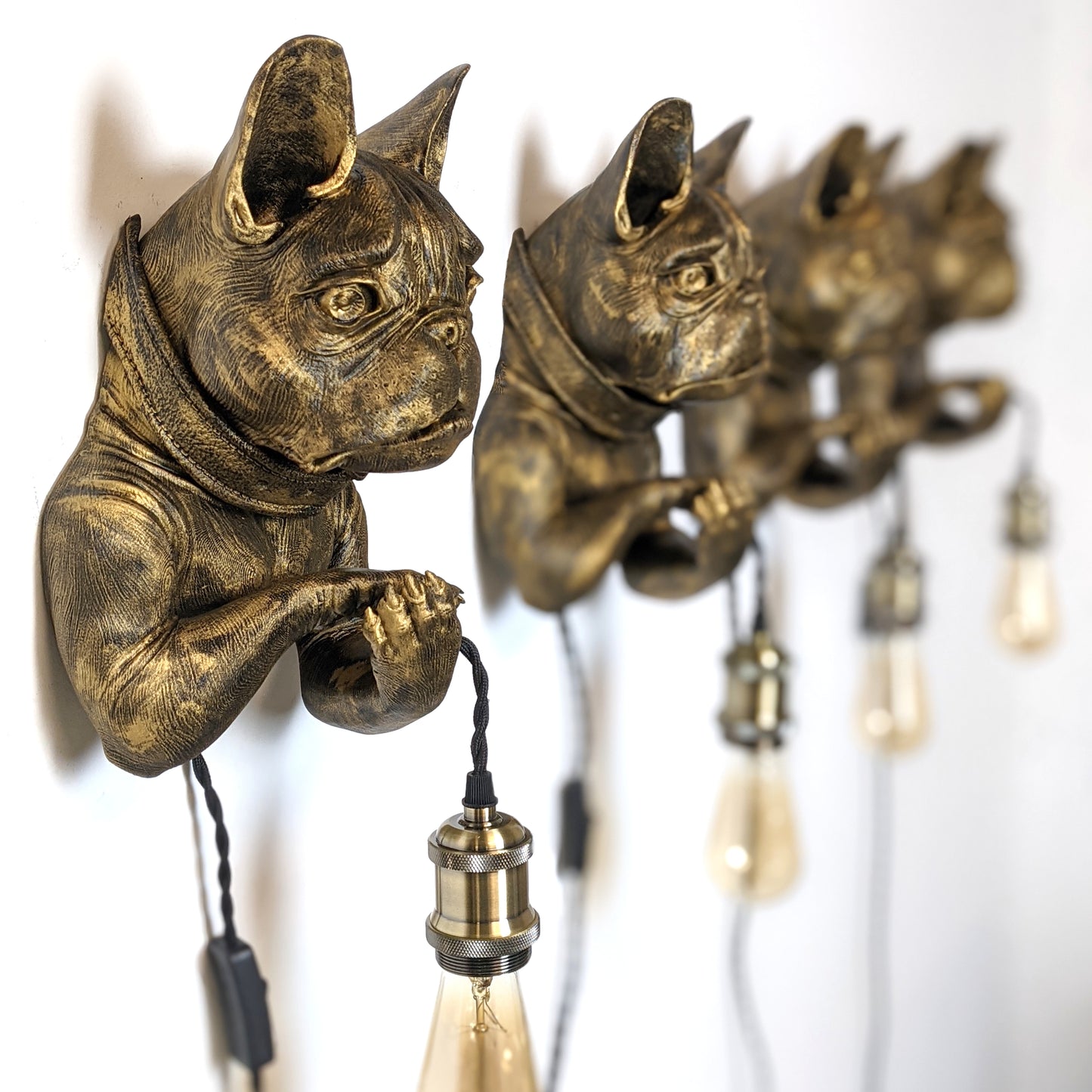 French Bulldog Wall Light - Cute Dog Head Lamp for Pet Lovers, Unique Night Light Decor