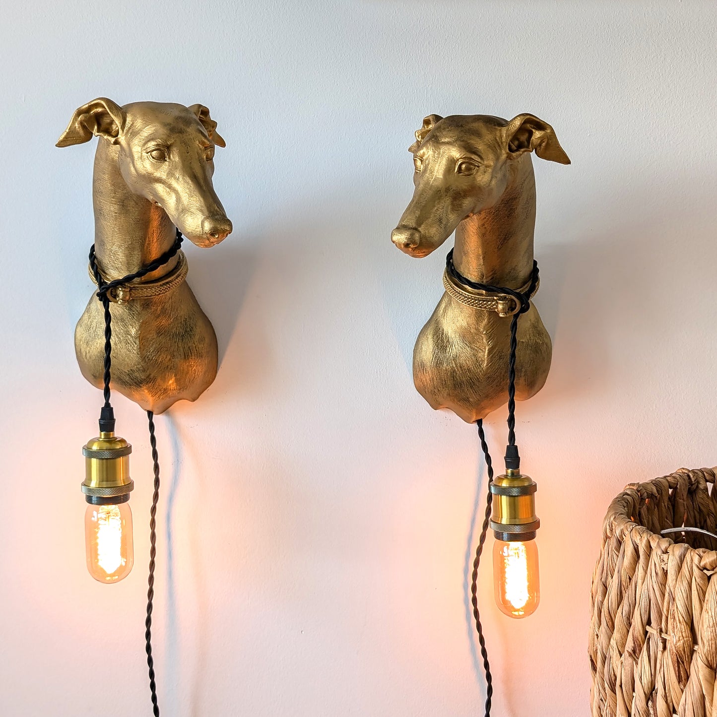 Greyhound Wall Light – Sleek and Elegant Greyhound Head & Bust Sconce for Dog Lovers, Modern Interiors, or Artistic Wall Decor