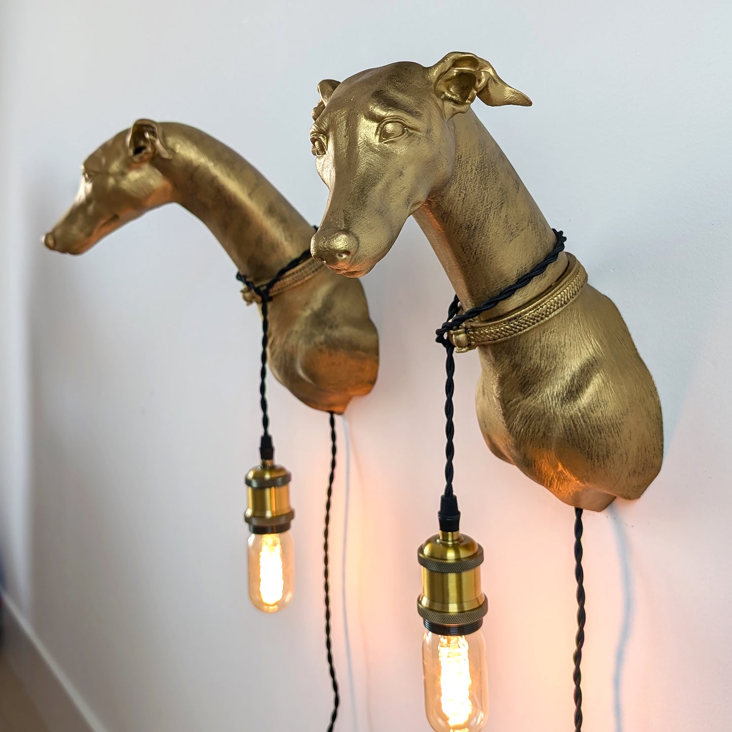Greyhound Wall Light – Sleek and Elegant Greyhound Head & Bust Sconce for Dog Lovers, Modern Interiors, or Artistic Wall Decor